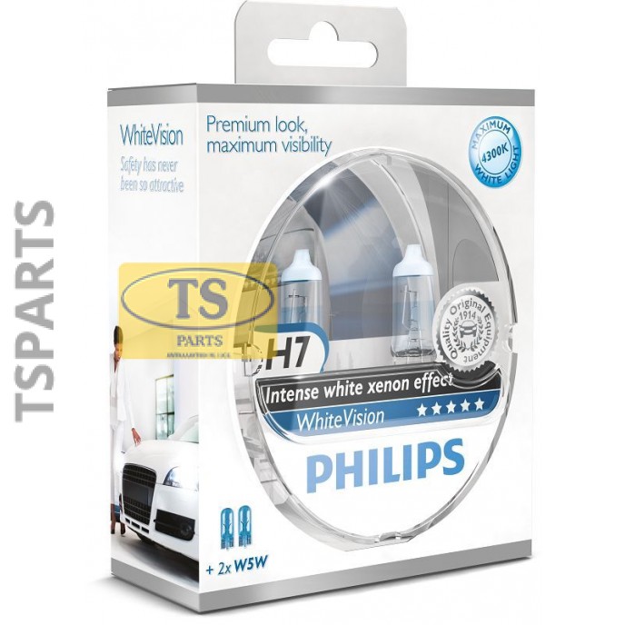 12972CVSM  PHILIPS ΛΑΜΠΑ ΤΥΠΟΥ XENON H7 12V 55W WHITE  VISION  PHILIPS WHITE VISION HEADLIGHT HALOGEN BULBS XENON EFFECT H7 TWIN PACK ΛΑΜΠΕΣ